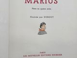 an open book with a picture of a man in a red shirt