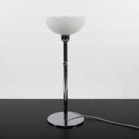 Lampe à poser moderniste en métal et verre, avec variateur