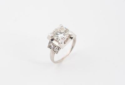 a diamond and white gold ring