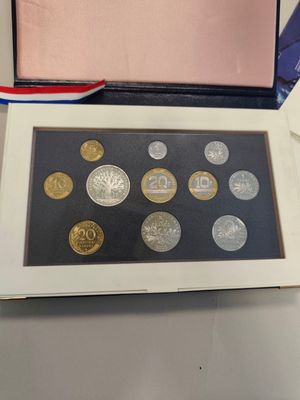 a picture of a box of coins on a table