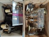 a wooden box with a bunch of wine bottles inside of it