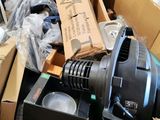 a box full of assorted items in a room