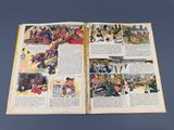 un livre ouvert contenant des images de personnes et d'animaux