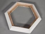 a picture of a white frame with a mirror in it