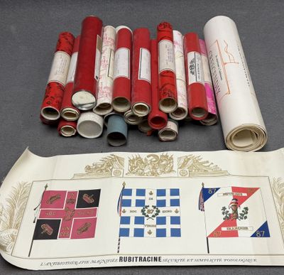 Collection d'affichettes promotionnelles à décor de blasons