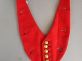 a picture of a pair of shoes with a red collar