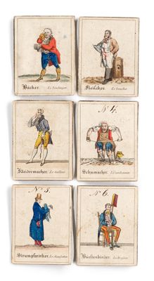 four different types of men in medieval clothing are depicted in this picture