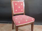 an image of a chair with a pink and gold upholstered seat