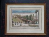 framed picture of a painting of a view of a city