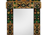 an image of a mirror with a floral design on it