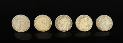 FRANCE - LOUIS XIV. Réunion de cinq pièces en argent compren…