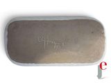 the bottom of a pair of shoes with writing on them