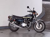 a motorcycle that is parked in a parking garage