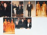 many pictures of a man in a tuxedo and a woman in a gown