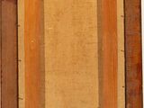 a painting of a wooden frame on a white wall