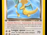 un gros plan d'une carte Pokémon représentant un dragon