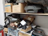 a garage with a lot of tools on the shelves