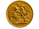 une image représentant une pièce d'or sur laquelle figure un homme à cheval