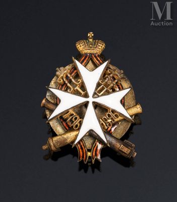 an image of a badge with a white cross on top of it