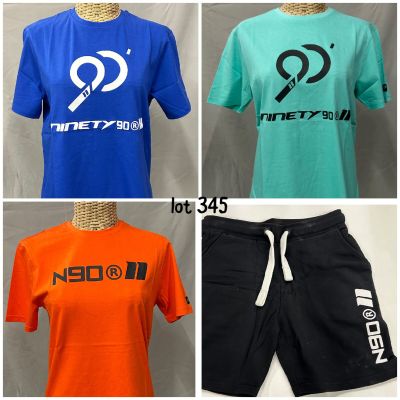 four different styles of t - shirts and shorts for men