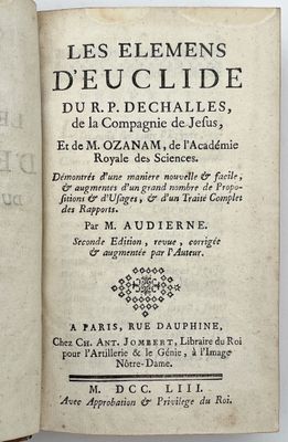 [SCIENCES - MATHÉMATIQUES]. AUDIERNE. LES ÉLÉMENS D'EUCLIDE du R. P. D