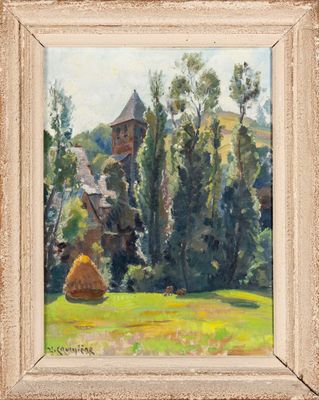 Victor CRUMIERE (1850-1950) : Meule de foin. - Photo 1