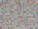 tableau représentant des carrés multicolores sur fond blanc, encadré de noir