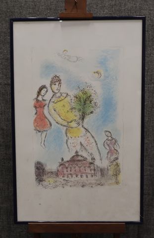 Marc CHAGALL (1887-1985) (d’après) : « l’Opéra de Paris ». Affich...
