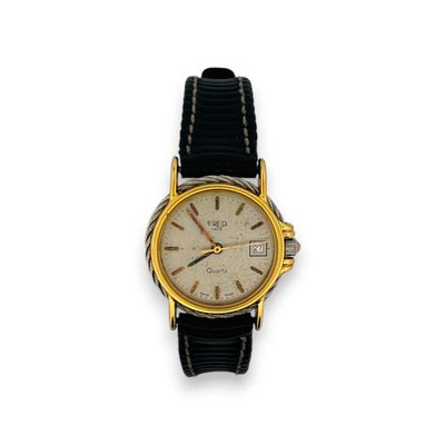 FRED Montre bracelet de dame, boitier rond en acier et métal…