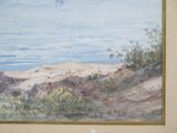 a picture of a picture of a painting of a beach
