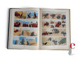 an open book with a picture of a man driving a tractor