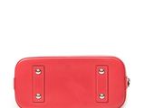 a red purse on a white background with a white background
