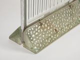 a close up of a glass object on a white surface