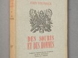the cover of the book des sours et des hommes, with a picture of a bird on it
