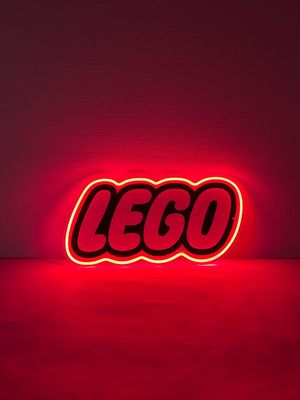 Enseigne lumineuse Lego rouge
