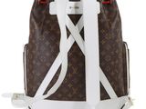 louis vu vu backpack in monogram canvas and white leather