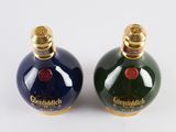 two bottles of glenfiddichh are sitting side by side