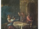 an image of a painting of a man sitting at a table with a woman