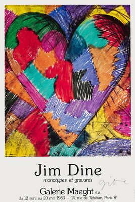 une image représentant un dessin de cœur sur lequel figurent les mots « Jim Dine »