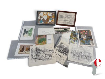 une photo montrant un ensemble de dessins et d'images posés sur une table