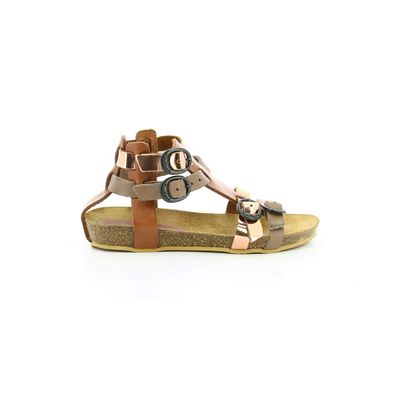 KICKERS - Sandales BONDIA - Cuir Camel et Métal - Pointure 3…