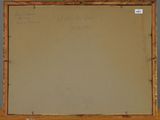 an image of a painting on a easel with a piece of paper on it