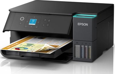 une imprimante équipée d'un scanner et d'un bac à papier