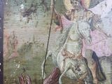 an old painting of a man on a horse with a horse in the foreground