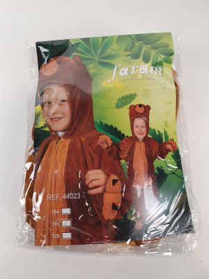a plastic bag with a picture of a little boy in a monkey costume