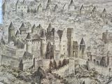 a picture of a drawing of a castle in the middle of the picture