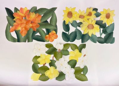 a picture of a painting of flowers on a table