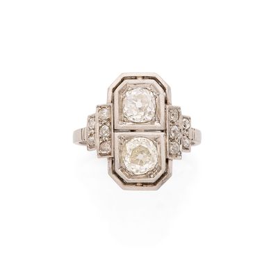 bague art déco en diamant et platine
