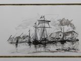 an image of a drawing of a boat in the water
