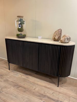 1 buffet « Hampton » dessus en travertin 160x40x83 cm